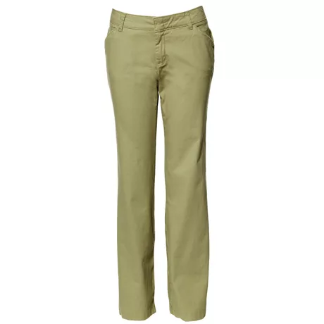 IS-DP1 - Calça de sarja elástica relaxada para senhoras - cáqui