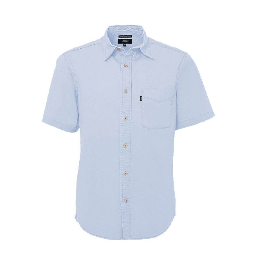 CAMISA DE MANGA CURTA DE POPELINA DE ALGODÃO ELÁSTICA