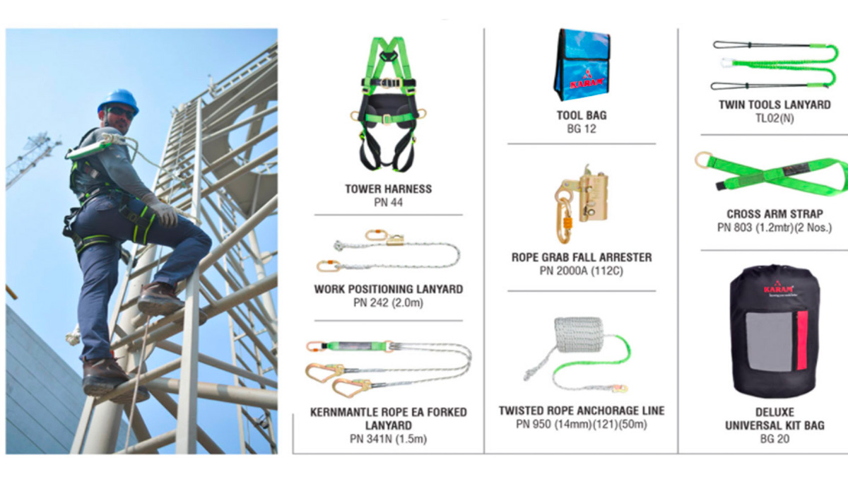 Kit de proteção contra quedas de torre